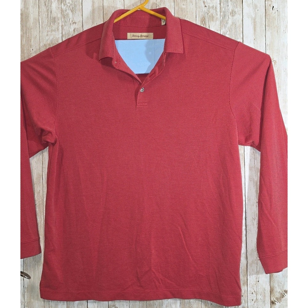 Tommy Bahama Shirt Mens Modal Poly Blend Pullover Long Sleeve Collar Lg